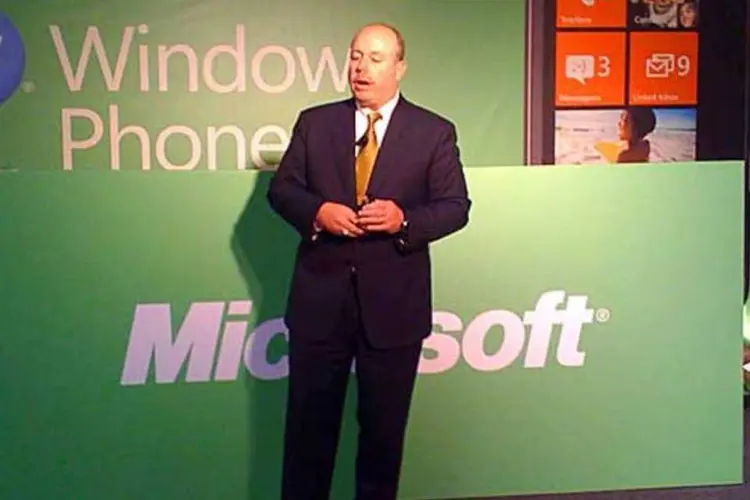 Kevin Turner, principal executivo de operações e número dois na hierarquia da Microsoft, apresenta o Windows Phone Mango em São Paulo (Maurício Grego)