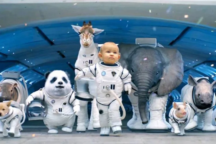 
	Comercial da Kia para o Super Bowl 47: pai rapidamente inventa um planeta, de onde os filhotes viajam no espa&ccedil;o por 9 meses at&eacute; chegar na Terra
 (Reprodução)