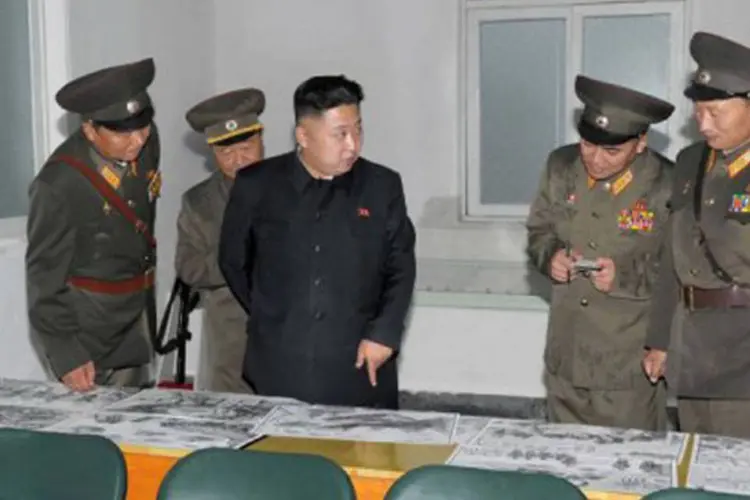 
	Kim Jong-Un, l&iacute;der da Coreia do Norte: governo diz que a &uacute;nica op&ccedil;&atilde;o para enfrentar ONU ser&aacute; o de demonstrar for&ccedil;a
 (AFP)