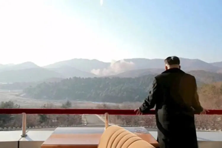 
	Kim Jong Un: a reportagem n&atilde;o informou quando o teste ocorreu, mas provavelmente se referia ao lan&ccedil;amento de dois m&iacute;sseis de curto alcance na quinta-feira
 (YONHAP / Reuters)