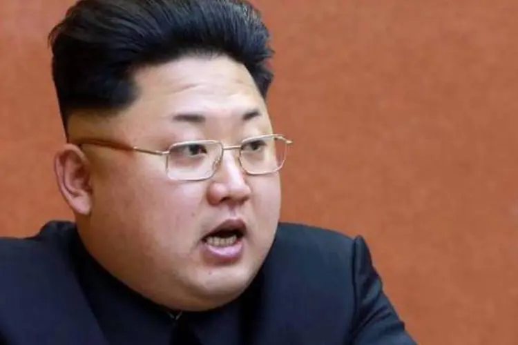 Kim Jong-Un: em janeiro, ele aceitou o convite da Rússia como parte do "ano de amizade" entre os dois países (KNS/AFP)