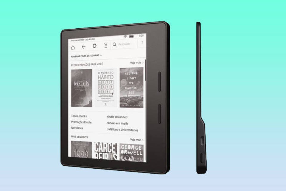 Oasis: o novo Kindle tem espessura de 3,4 mm no seu ponto mais fino (Divulgação/Amazon)