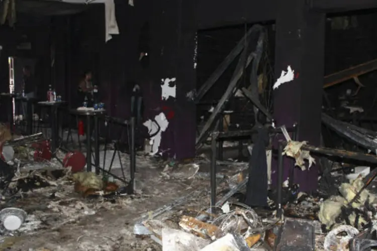 Boate Kiss destruída pelo incêndio que matou mais de 230 pessoas na cidade de Santa Maria, no Rio Grande do Sul (REUTERS/Policia Civil)