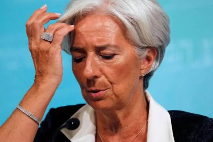 Christine Lagarde, diretora do FMI, comenta sobre a economia americana em Washington (Jason Reed/Reuters)