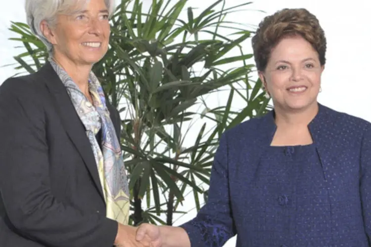 Lagarde e Dilma: nas conversas que antecederam a visita, Lagarde ressaltou que os latino-americanos não estão livres dos impactos da crise econômica internacional (Antônio Cruz/ABr)