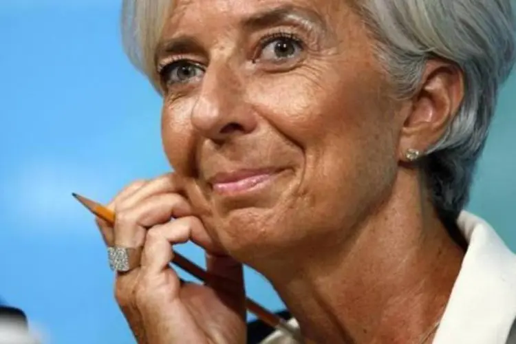 Diretora-gerente do FMI, Christine Lagarde, participa de coletiva de imprensa após divulgação de relatório sobre a economia dos EUA em Washington (Jason Reed/Reuters)