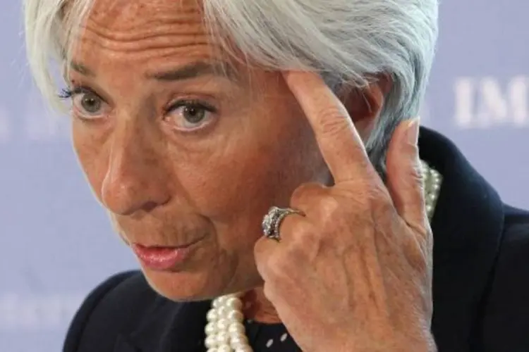 Christine Lagarde: Estes cálculos do FMI incluem pela primeira vez as medidas de ajuste de 65 bilhões de euros aprovadas pelo Executivo espanhol em julho (Oli Scarff/Getty Images)
