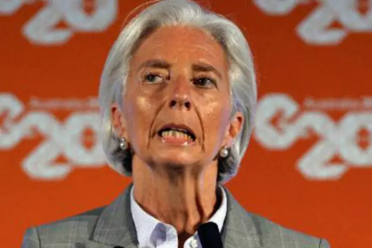 Diretora-gerente do FMI, Christine Lagarde: no texto, ela anuncia o envio de uma missão do FMI à Ucrânia nos próximos dias (AFP)