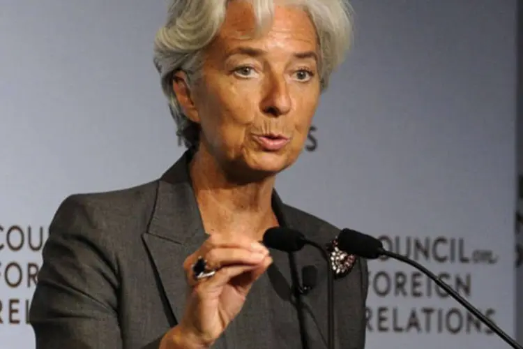 A diretora-gerente do FMI, Christine Lagarde: para o próximo ano, a diretora do FMI prevê "uma economia na Eurozona que melhora em relação ao ano passado" (©afp.com / Timothy A. Clary)
