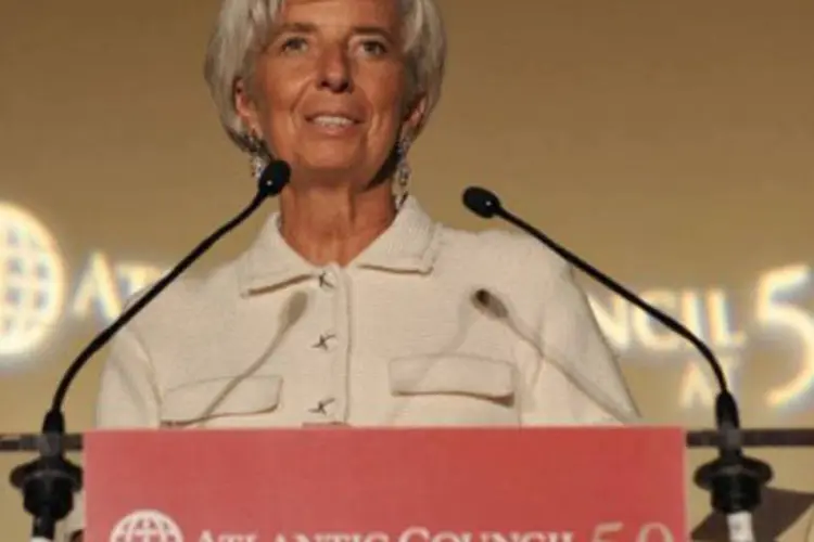 Christine Lagarde em evento em Nova York: para Lagarde, a Europa continua sendo o centro da crise e o lugar onde é preciso aplicar as políticas mais urgentes (©AFP / Stan Honda)