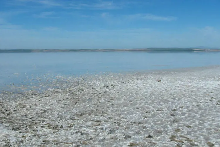 
	Lago Tuz, na Turquia: segundo maior lago do pa&iacute;s passa por um fen&ocirc;meno causado por algas que est&atilde;o deixando a colora&ccedil;&atilde;o da &aacute;gua vermelha
 (WikimediaCommons)