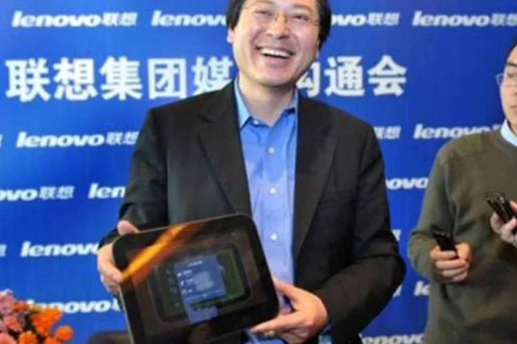 Yang Yuanqing, CEO da Lenovo: tablet foi apresentado para a imprensa chinesa (AFP)