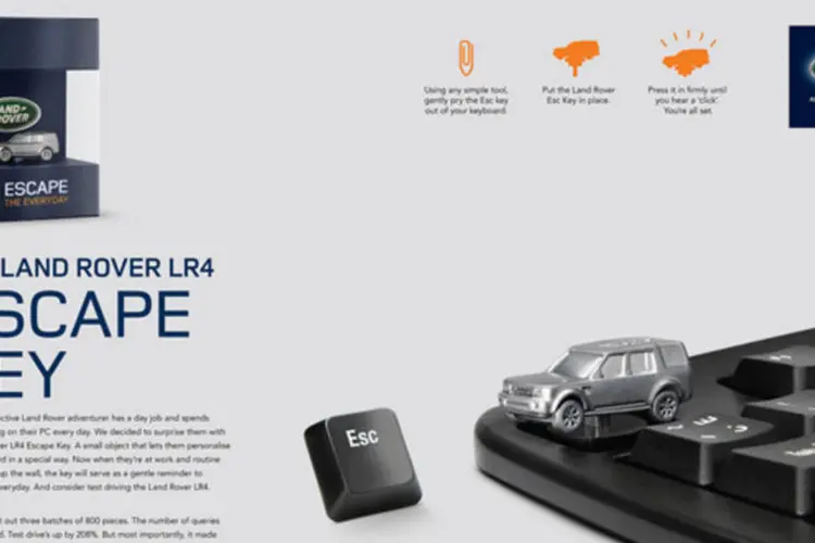 Land Rover: ao transformar a tecla em mídia, a marca lembra as pessoas de que há vida fora do trabalho