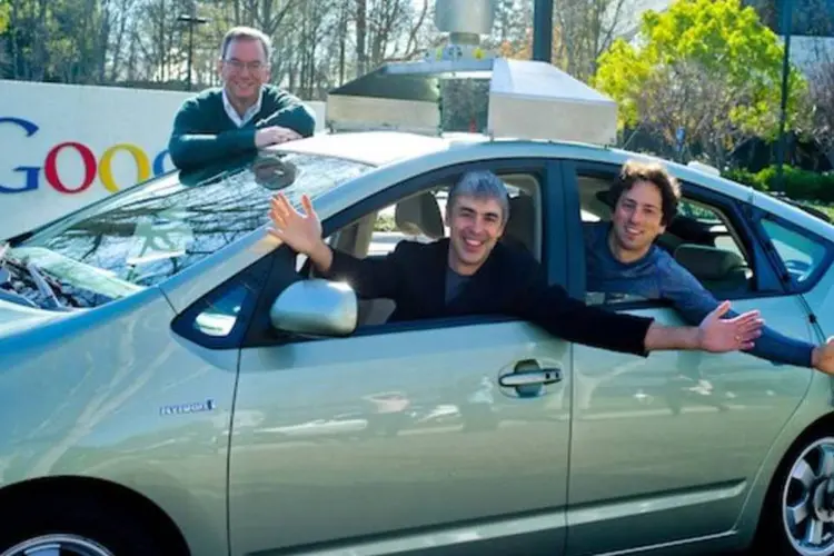 Larry Page, Sergey Brin e Eric Schmidt, do Google (Divulgação)