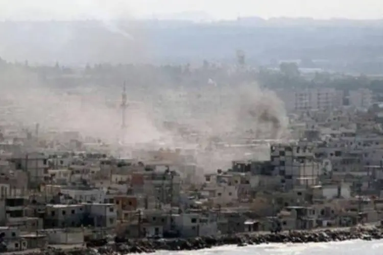 
	Vista a&eacute;rea de Latakia, onde foram registrados ataques
 (AFP)