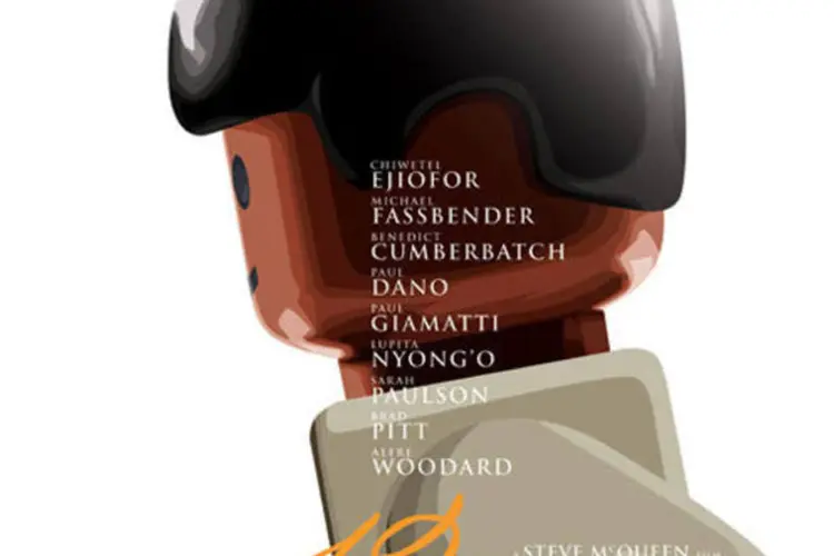Cartaz de 12 Anos de Escravidão com LEGO: minifiguras LEGO tomam o lugar dos personagens dos nove títulos indicados a Melhor Filme na premiação da Academia (Divulgação/Yahoo)