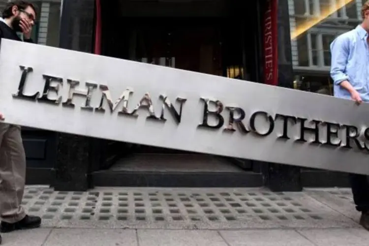 Lehman Brothers quebrou em setembro de 2008, o pior mês para crises bancárias (Oli Scarff/Getty Images)