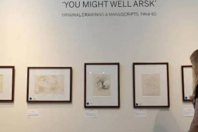 
	Ilustra&ccedil;&otilde;es e manuscritos de John Lennon exibidos na Casa Sotheby&#39;s, em Nova York
 (AFP/Arquivos)