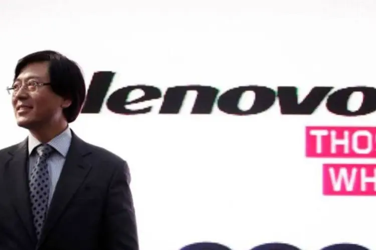 Yang Yuanqing, CEO da Lenovo, em apresentação na cidade de São Paulo, Brasil (Nacho Doce/Reuters)