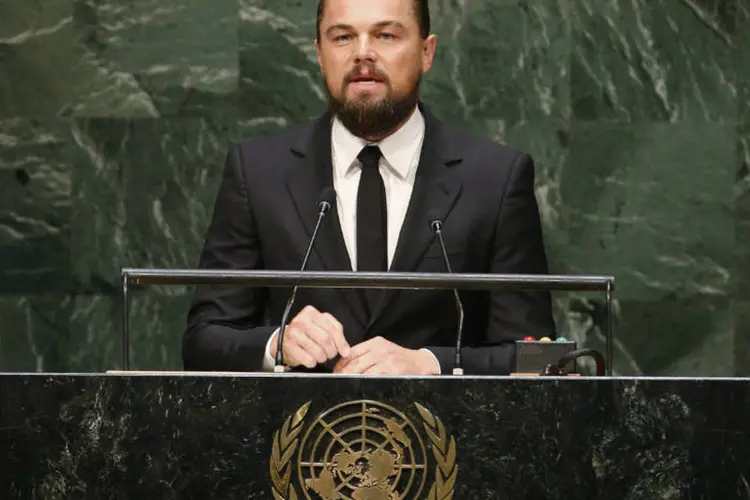 
	Leonardo DiCaprio discursa na C&uacute;pula do Clima: ator &eacute; o grande embaixador de Hollywood na quest&atilde;o ambiental
 (Mike Segar/Reuters)