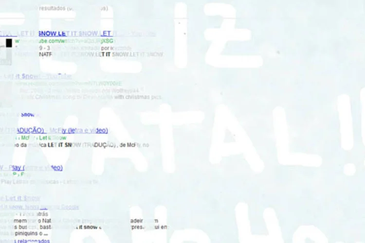 Efeito "Let it Snow" do Google traz neve para a tela do computador em homenagem ao clima natalino (Google)