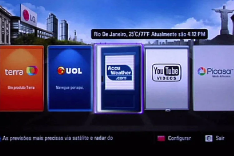 O conteúdo da TV iG também pode ser visto em televisores com acesso à internet, como este da LG (Reprodução)