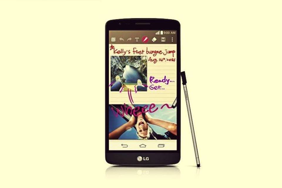 O smartphone G3 Stylus da LG vem com uma caneta Stylus Pen