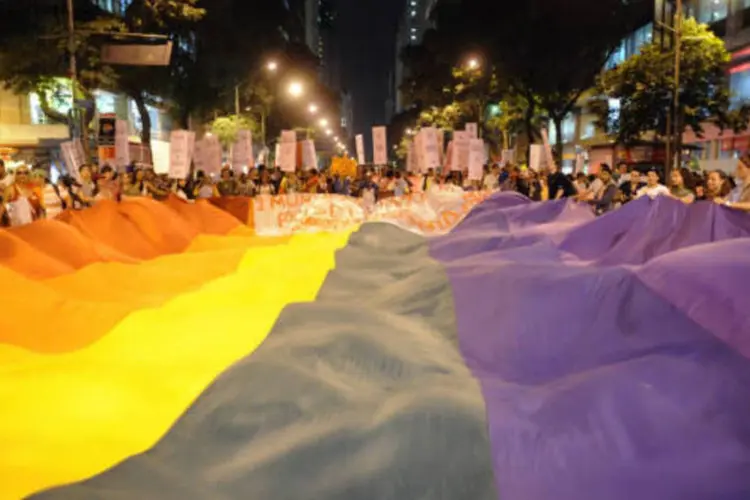 
	Marcha em favor dos direitos gays:&nbsp;ativistas marcaram uma manifesta&ccedil;&atilde;o contra a homofobia ap&oacute;s crime em S&atilde;o Paulo
 (Fernando Frazão/ABr)