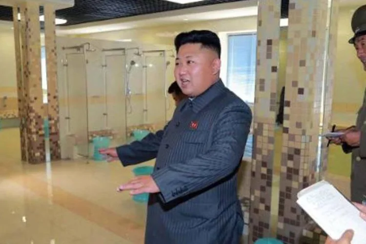 O líder norte-coreano, Kim Jong-Un: jovem líder não é visto em público desde o dia 3 de setembro (KNS/AFP)