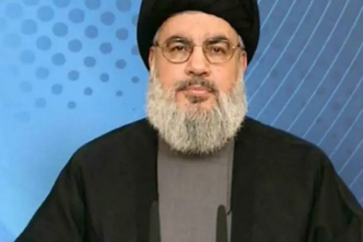 
	Hassan Nasrallah: ele afirmou que se op&otilde;e &agrave; interven&ccedil;&atilde;o, mesmo que seja contra o grupo EI
 (AL-MANAR/AFP)