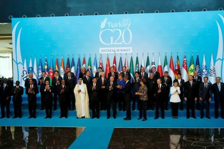 
	L&iacute;deres do G20: o comunicado tamb&eacute;m enfatizou os compromissos anteriores com a taxa de c&acirc;mbio
 (REUTERS/Jonathan Ernst)