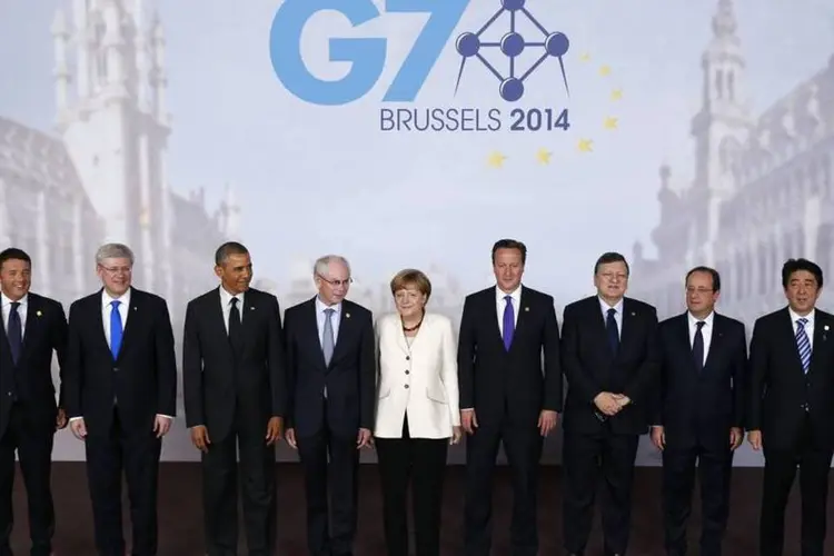 Os líderes do G7: líderes afirmaram que vão continuar colaborando com estados africanos (Kevin Lamarque/Reuters)
