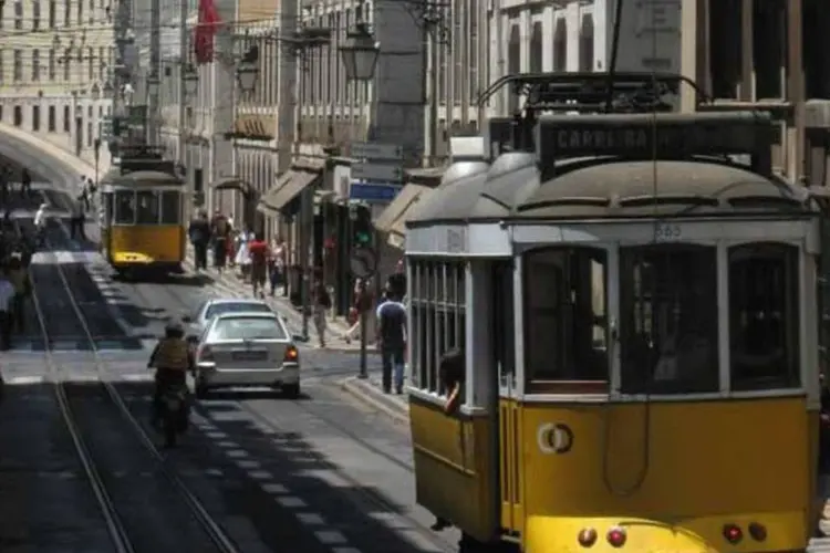Rua no centro de Lisboa, em Portugal: PIB do país caiu (Sean Gallup/Getty Images)