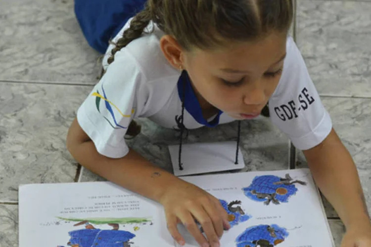 
	Crian&ccedil;a lendo um livro: o escritor e ilustrador de livros infantojuvenis, Bernardi Jr, lembra que a descoberta de que o livro infantil n&atilde;o tem que ser especificamente pedag&oacute;gico &eacute; recente.
 (Elza Fiuza/ABr)