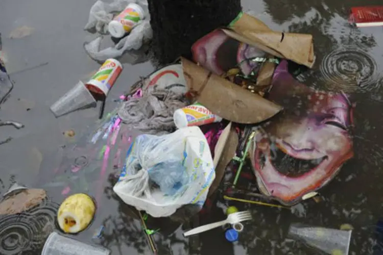 Lixo e chuva marcaram carnaval do Rio de Janeiro deste ano (Tânia Rêgo/ABr)