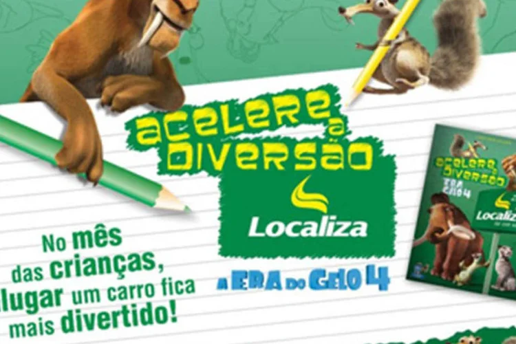 Durante todo o mês, estarão sendo distribuídos nas lojas da marca livros com ilustrações em preto e branco do desenho “A Era do Gelo 4” (Divulgação)