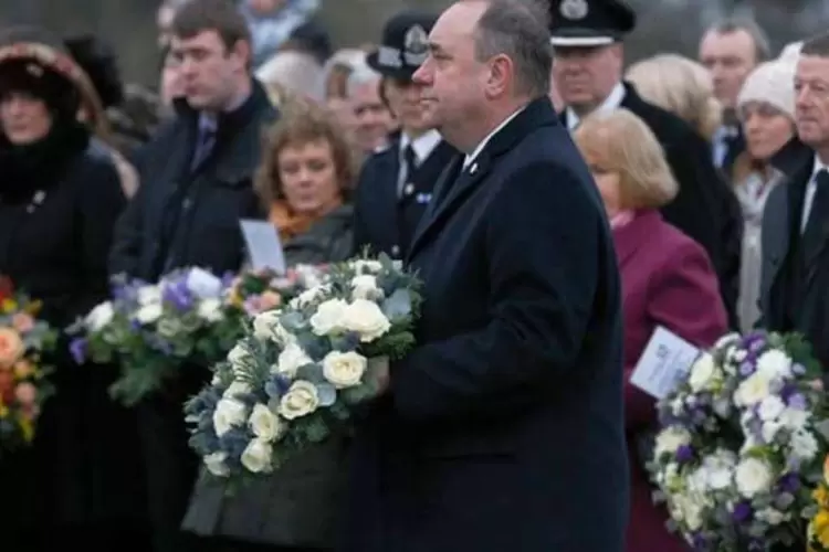 Alex Salmon, premiê escocês, durante evento que lembrou os 25 anos do atentado de Lockerbie, na Escócia (Reuters)