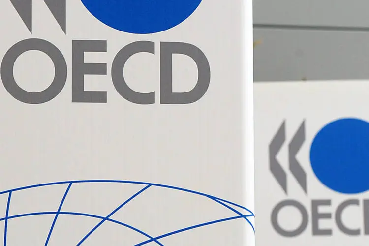 Logo da OCDE (Antoine Antoniol/Bloomberg)