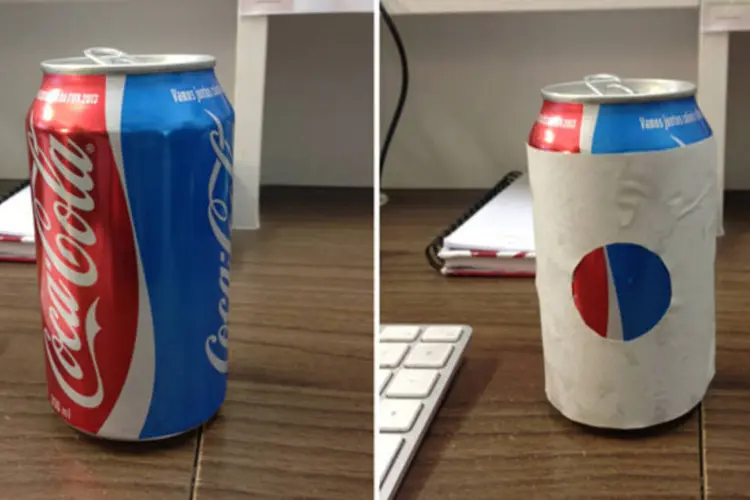 Logotipo da Pepsi "escondido" em nova lata da Coca-Cola: imagem percorreu redes sociais (Divulgação)