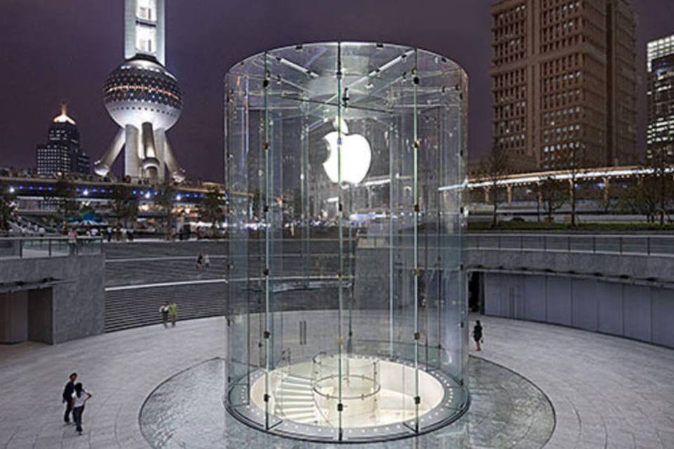 Loja Apple em Pudong: a empresa já tem cinco unidades na China e se prepara para abrir a maior delas em Dalian (Divulgação)