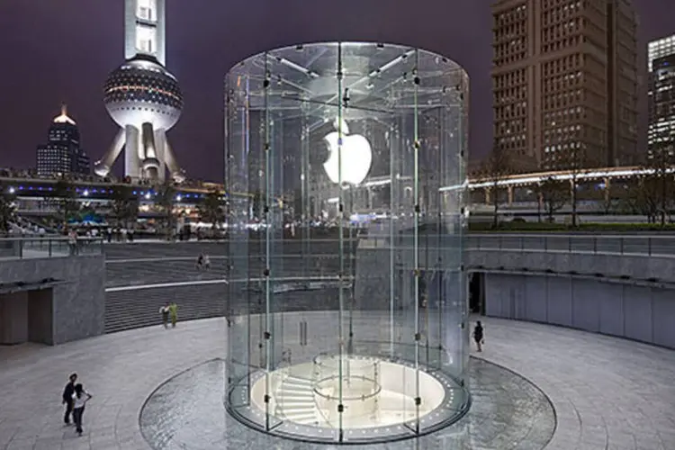 Loja da Apple na China: Apple admitiu que iPhone registra passos de seus usuários (Divulgação)