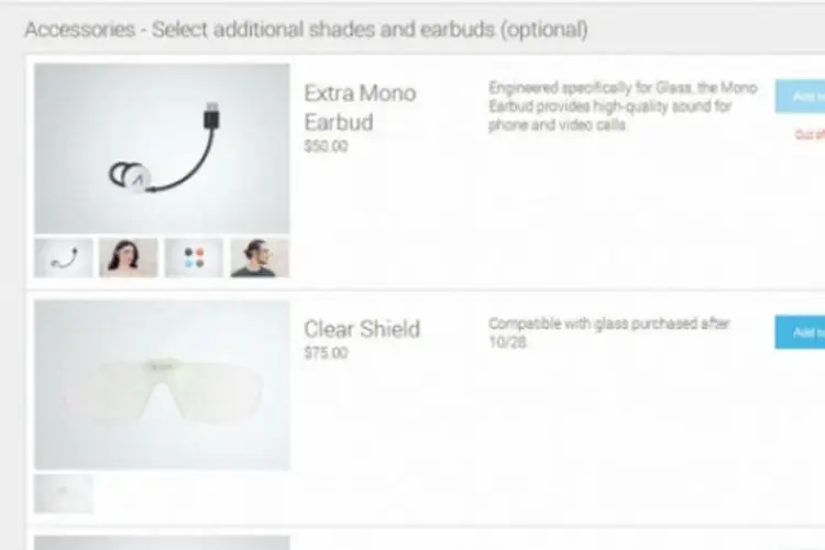 Loja do Google Glass: somente os “exploradores” que possuem o Glass Explorer Edition que conseguem acessar o site (Reprodução)