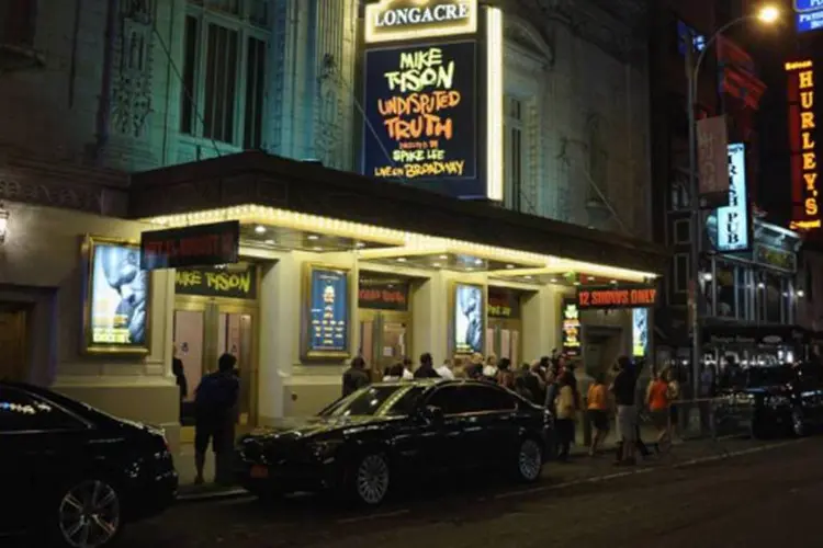 Longacre Theatre, em Nova York: No local, o ex-campeão de boxe Mike Tyson protagoniza o espetáculo dirigido por Spike Lee ''Uma verdade indiscutível'' (Getty Images)