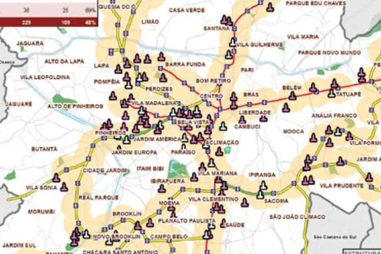 Mapa dos lançamentos imobiliários em São Paulo: metrô atrai mais compradores (Divulgação)