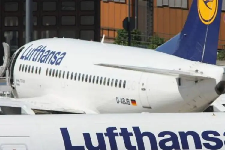 
	Lufthansa: o sindicato UFO convocou greve na &uacute;ltima semana ap&oacute;s paralisa&ccedil;&atilde;o das negocia&ccedil;&otilde;es sobre sal&aacute;rios e o uso de funcion&aacute;rios tempor&aacute;rios
 (Getty Images)