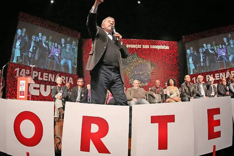 Ex-presidente Lula durante a 4ª Plenária Estatutária da CUT Nacional (Ricardo Stuckert/Instituto Lula)