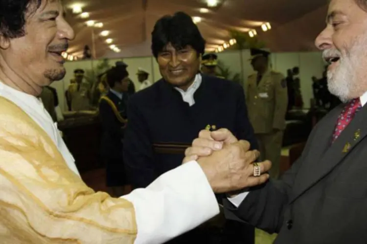 Lula cumprimenta Kadafi em 2009 (Ricardo Stuckert/Divulgação)