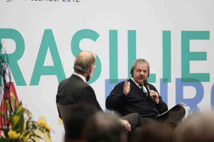 O ex-presidente Lula fala de crise: "Quando os magnatas do sistema financeiro ganham, não dividem; mas quando perdem, as perdas afetam todos", criticou (Ricardo Stuckert/Instituto Lula)