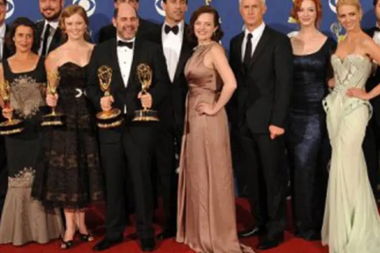 
	&#39;Mad Men&#39;, que ganhou quatro Emmys consecutivos, se vencer nesta edi&ccedil;&atilde;o bateria o recorde de pr&ecirc;mios na categoria drama e se igualaria a &#39;Frasier&#39;
 (Robyn Beck/AFP)
