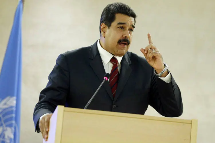 
	Nicol&aacute;s Maduro discursando em sess&atilde;o especial do Conselho de Direitos Humanos (CDH) da ONU
 (Reuters/Denis Balibouse)
